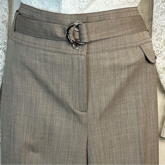 St John Womens 2 Piece Set Jacket Size S Pant Sz 8 Stretchy Wool Taupe Luxe - Picture 5 of 16